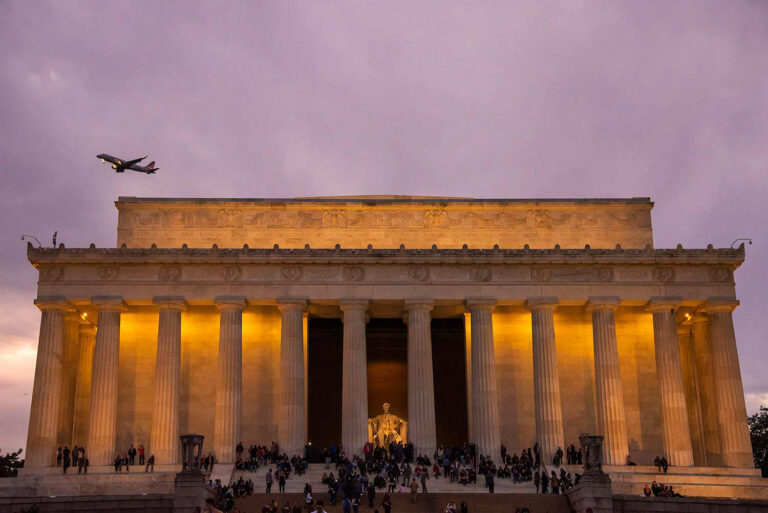 Fotografia atardecaer en el lincoln memorial por Nicolas Galeano
